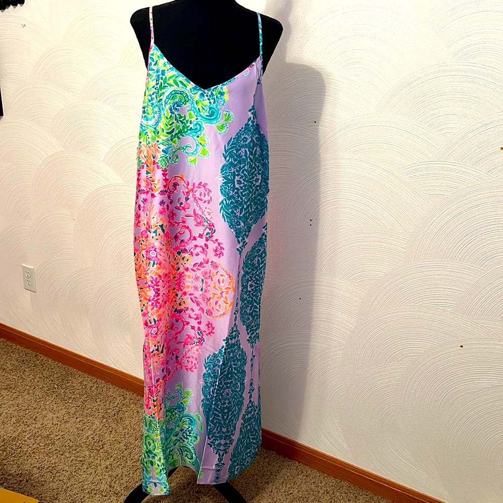 NWT Lily Pulitzer Bellalyn Satin Midi Slip Dress